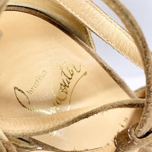 Christian Louboutin Suede Leather Carlotta Ultra High 160mm Platform Heels 35 - Picture 7 of 16